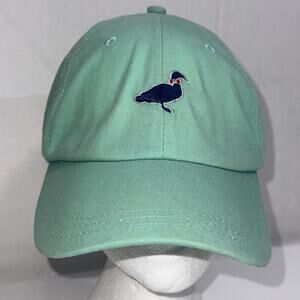 Properly Tied Teal Mallard Logo Leather Strap Adjustable Preppy Golf BallCap Hat